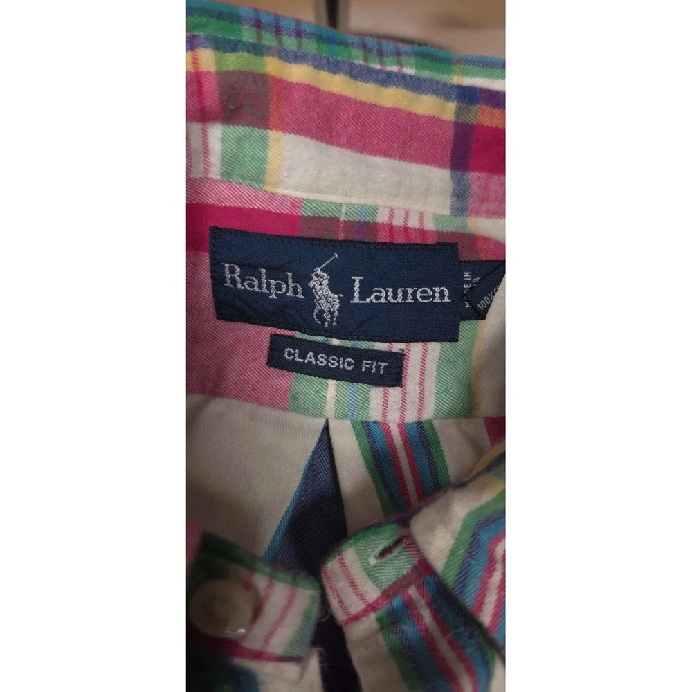 Polo Ralph Lauren Performance Shirt XL Long Sleeve Classic Fit Pink Blue Plaid